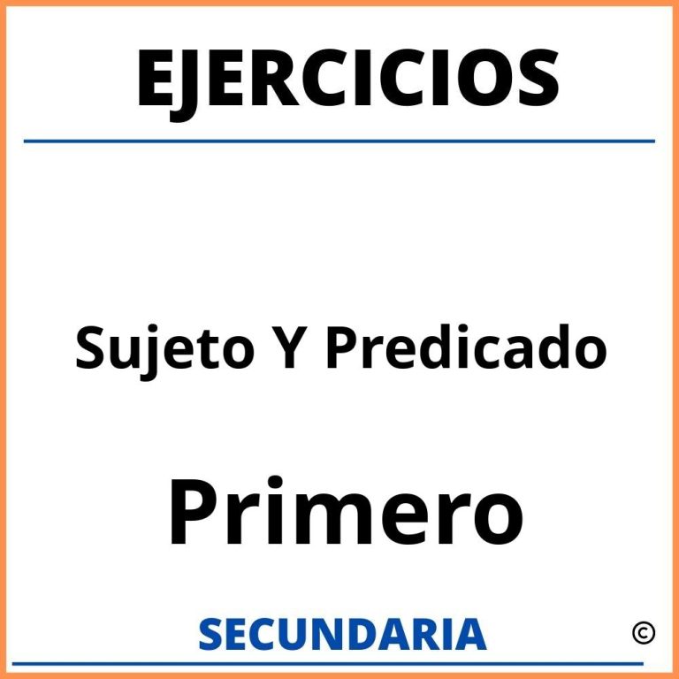 Ejercicios Con Sujeto Y Predicado Para Secundaria Con Soluciones