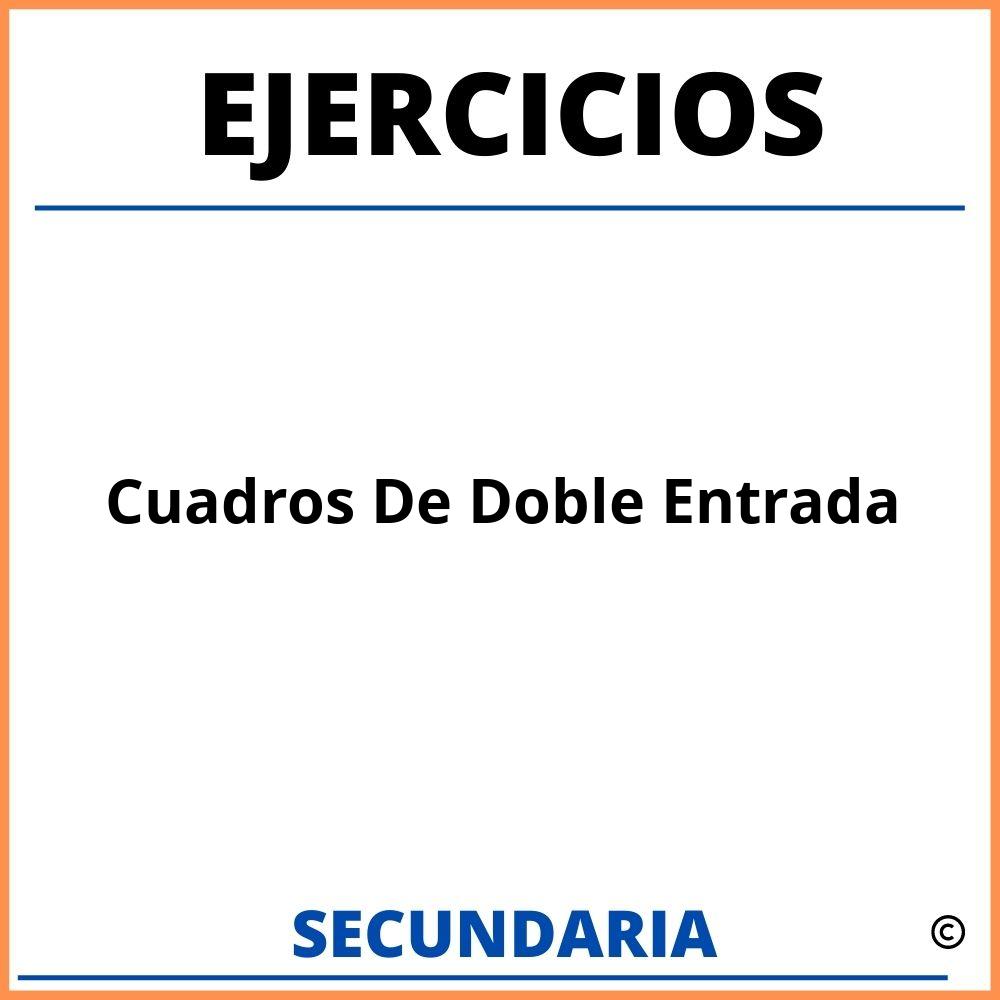 Ejercicios De Cuadros De Doble Entrada Para Secundaria Resueltos Hot Sex Picture