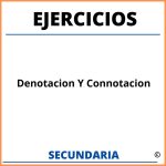 Ejercicios De Denotacion Y Connotacion Para Secundaria