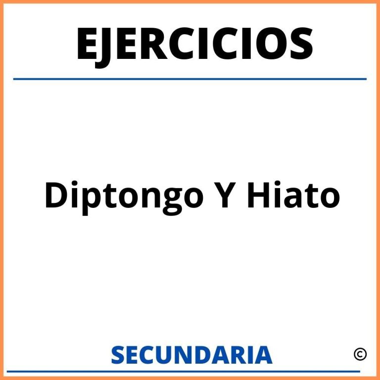 Ejercicios De Diptongo Hiato Y Triptongo Para Secundaria - Resueltos ...