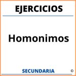 Ejercicios De Homonimos Para Secundaria