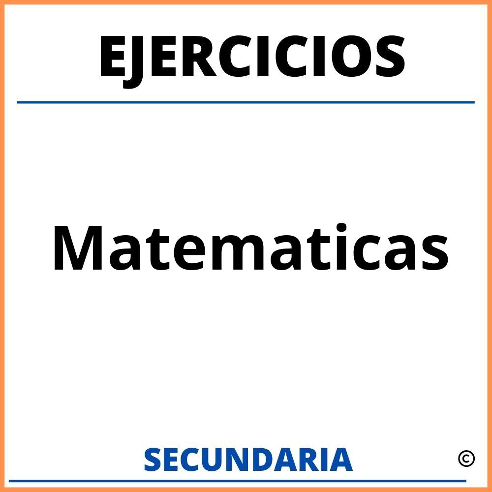 Ejercicios De Matematicas De Secundaria