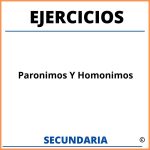 Ejercicios De Paronimos Y Homonimos Para Secundaria