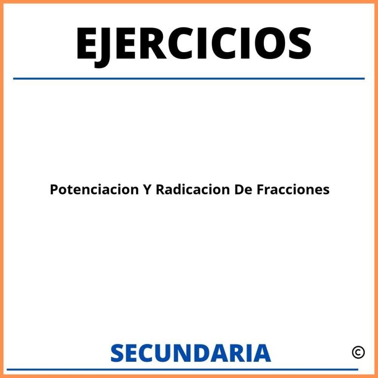 Ejercicios De Potenciacion Y Radicacion Para Primero De Secundaria