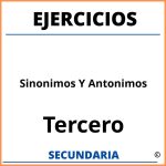 Ejercicios De Sinonimos Y Antonimos Para Tercero De Secundaria