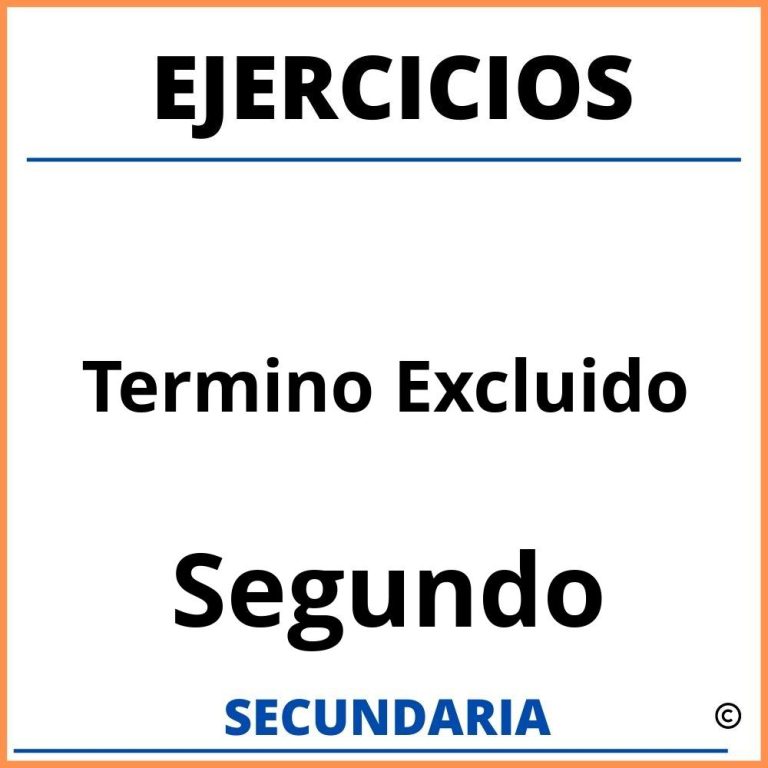 Ejercicios De Termino Excluido Para Primero De Secundaria